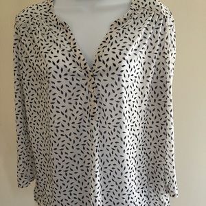 H&M Feather Print Blouse